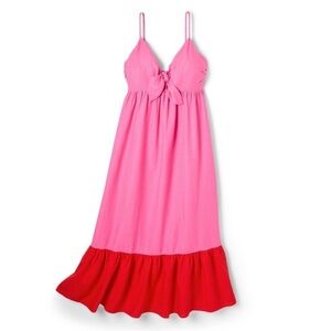 Target X Tabitha Brown pink linen maxi dress